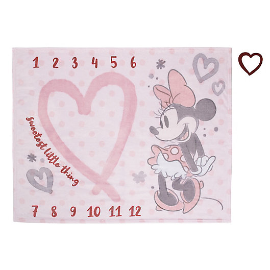 Alternate image 1 for Disney® Minnie Mouse Milestone Baby Blanket in Pink