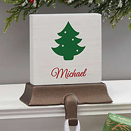 Choose Your Icon Personalized Cast Iron Christmas Stocking Holder in White