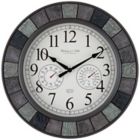 Alternate image 0 for Sterling &amp; Noble&trade; Faux Slate 20-Inch Outdoor Wall Clock/Weather Station