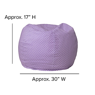 Flash Furniture Dot Small Bean Bag Chair in Lavender Dot. View a larger version of this product image.