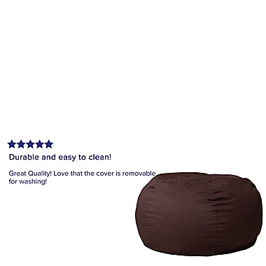Flash Furniture Oversized Solid Bean Bag Chair in Brown. View a larger version of this product image.