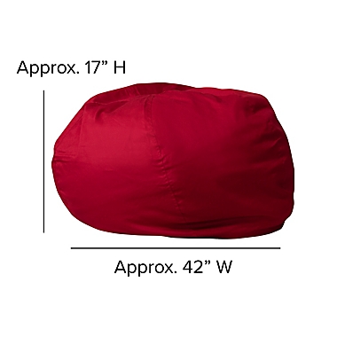Flash Furniture Oversized Solid Bean Bag Chair in Red. View a larger version of this product image.