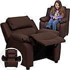 Alternate image 2 for Flash Furniture Leather Kids Recliner with Storage Arms