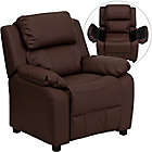 Alternate image 3 for Flash Furniture Leather Kids Recliner with Storage Arms