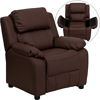 Flash Furniture Leather Kids Recliner with Storage Arms. View a larger version of this product image.