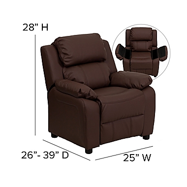Flash Furniture Leather Kids Recliner with Storage Arms. View a larger version of this product image.