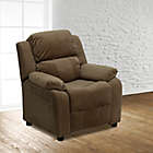Alternate image 1 for Flash Furniture Microfiber Kids Recliner with Storage Arms in Brown