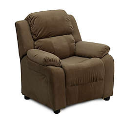 Flash Furniture Microfiber Kids Recliner with Storage Arms