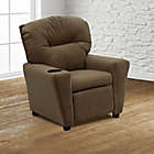 Alternate image 1 for Flash Furniture Microfiber Kids Recliner with Cup Holder in Brown