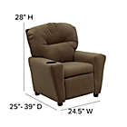 Alternate image 13 for Flash Furniture Microfiber Kids Recliner with Cup Holder in Brown