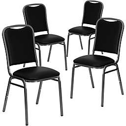 Flash Furniture HERCULES Banquet Chairs in Black Vinyl (Set of 4)