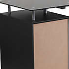 Alternate image 4 for Flash Furniture Black Glass Computer Desk with 3-Drawer Pedestal