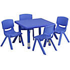 Alternate image 0 for Flash Furniture 24-Inch Square Activity Table with 4 Stackable Chairs in Blue