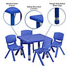 Alternate image 2 for Flash Furniture 24-Inch Square Activity Table with 4 Stackable Chairs in Blue