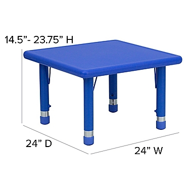Flash Furniture 24-Inch Square Activity Table with 4 Stackable Chairs in Blue. View a larger version of this product image.