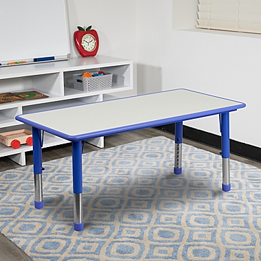 Flash Furniture Rectangular Activity Table in Blue/Grey. View a larger version of this product image.