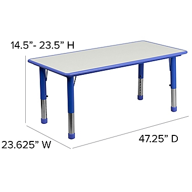 Flash Furniture Rectangular Activity Table in Blue/Grey. View a larger version of this product image.