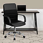 Alternate image 1 for Flash Furniture Mid-Back Faux Leather and Mesh Swivel Task Chair in Black