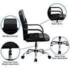 Alternate image 4 for Flash Furniture Mid-Back Faux Leather and Mesh Swivel Task Chair in Black