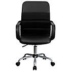 Alternate image 8 for Flash Furniture Mid-Back Faux Leather and Mesh Swivel Task Chair in Black