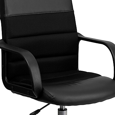 Flash Furniture Mid-Back Faux Leather and Mesh Swivel Task Chair in Black. View a larger version of this product image.