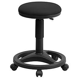 Flash Furniture Ergonomic Stool with Foot Ring in Black