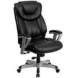 Flash Furniture Big & Tall Faux Leather Executive Office Seat in Black