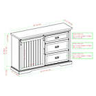 Alternate image 2 for Forest Gate Wheatland 3-Drawer Sliding Door Farmhouse Storage Accent Cabinet in White
