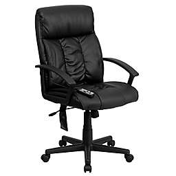 Flash Furniture High-Back Massaging Faux Leather Office Chair in Black