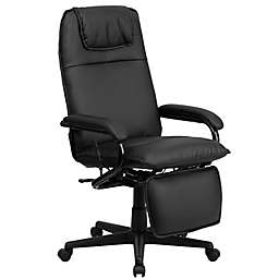 Flash Furniture High Back Leather Reclining Executive Office Chair in Black