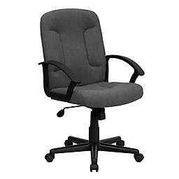 Flash Furniture Fabric Mid-Back Swivel Office Chair with Arms in Grey