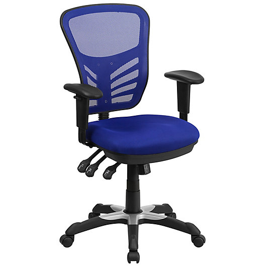 Alternate image 1 for Flash Furniture Mid-Back Mesh Swivel Task Chair in Blue