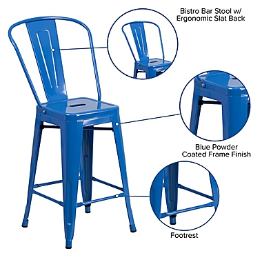 Flash Furniture 24-Inch Indoor/Outdoor Metal Stool. View a larger version of this product image.