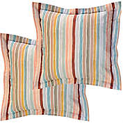 Pointehaven Soft Stripes Euro Pillow Shams (Set of 2)
