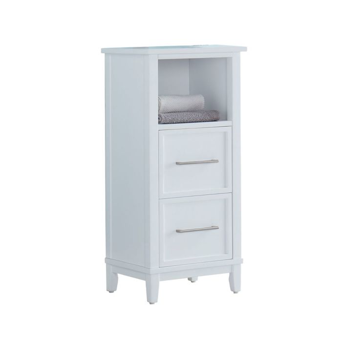 Mueble organizador para baño con 2 cajones color blanco | Bed Bath