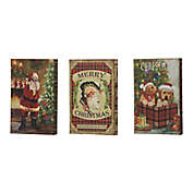 Glitzhome 8.35-Inch Assorted Christmas Book Storage Boxes (Set of 3)