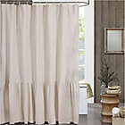 Alternate image 0 for Bee &amp; Willow&trade; Ruffled Edge 72-Inch x 72-Inch Shower Curtain in Natural Linen