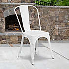 Alternate image 1 for Flash Furniture Indoor/Outdoor Stackable Metal Chair in White