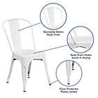 Alternate image 3 for Flash Furniture Indoor/Outdoor Stackable Metal Chair in White