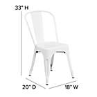 Alternate image 2 for Flash Furniture Indoor/Outdoor Stackable Metal Chair in White
