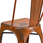 Alternate image 5 for Flash Furniture Distressed Metal Indoor/Outdoor Stackable Chair in Orange