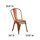 Alternate image 2 for Flash Furniture Distressed Metal Indoor/Outdoor Stackable Chair in Orange