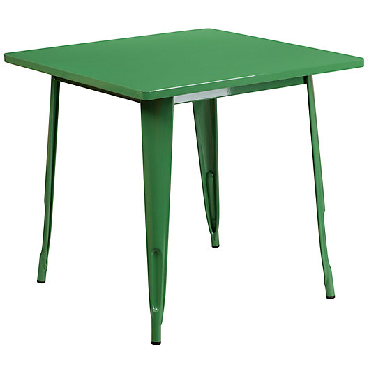 Alternate image 1 for Flash Furniture 31.5-Inch Square Metal Indoor-Outdoor Table in Green