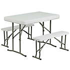 Alternate image 0 for Flash Furniture 3-Piece Folding Table and Bench Set in White