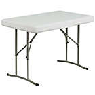 Alternate image 3 for Flash Furniture 3-Piece Folding Table and Bench Set in White