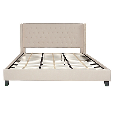 Flash Furniture Riverdale King Platform Bed in Beige. View a larger version of this product image.
