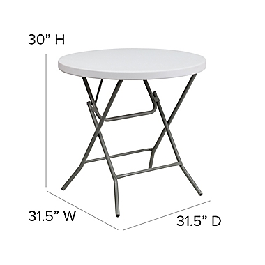 Flash Furniture 32-Inch Round Folding Table in Granite White. View a larger version of this product image.