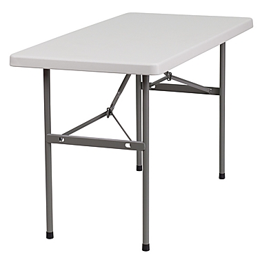 Flash Furniture 4-Foot Rectangular Folding Table in Granite White. View a larger version of this product image.
