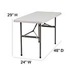 Alternate image 3 for Flash Furniture 4-Foot Rectangular Folding Table in Granite White