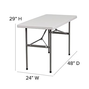 Flash Furniture 4-Foot Rectangular Folding Table in Granite White. View a larger version of this product image.